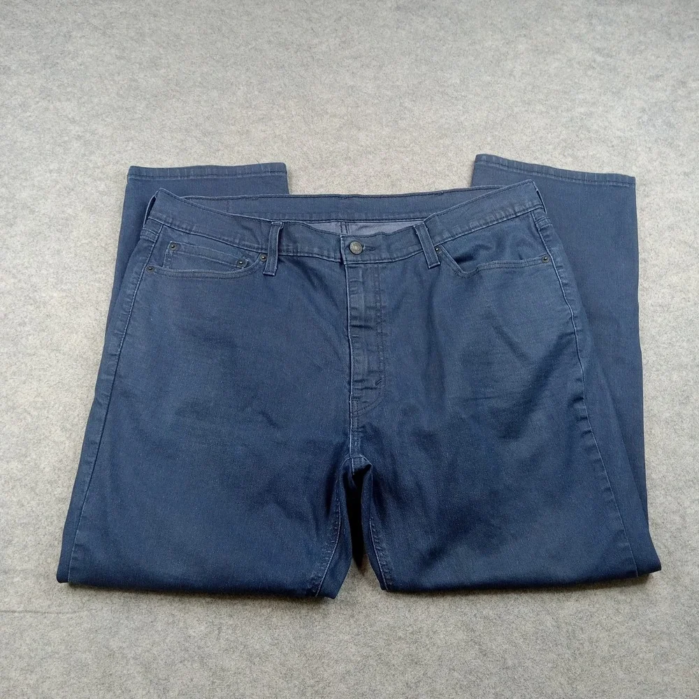 Levis Jeans Mens 40x30‎ Dark Wash Blue Regular Straight Stretch Denim Pants
